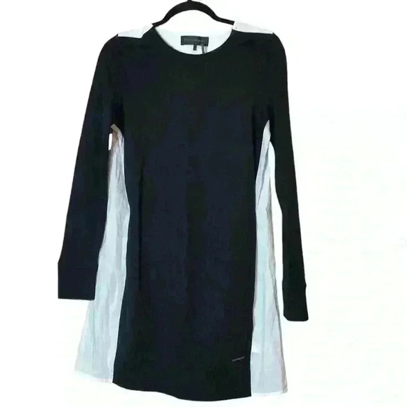 Donna Karan Active Black and White Sweatshirt Front/Dress Shirt Back Dress Small - Picture 1 of 11